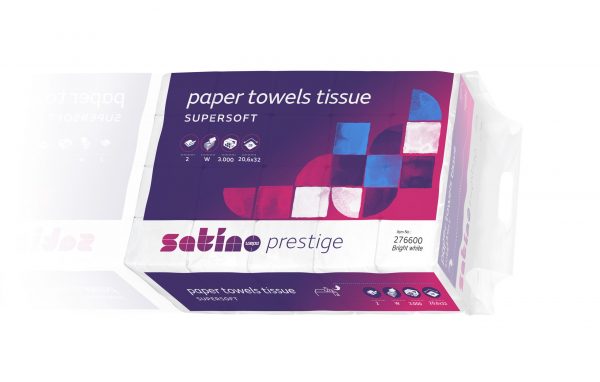 Satino Prestige Falthandtücher W-Falz Zellstoff 2-lagig