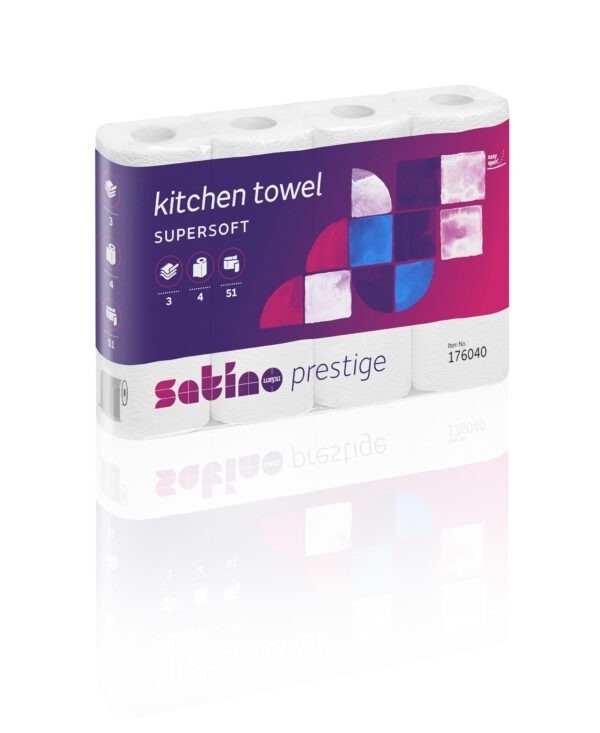 Küchenrolle Satino Prestige Zellstoff 3-lagig weiß