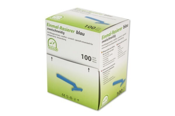 Einmal-Rasierer zweischneidig mit Klingenschutz
