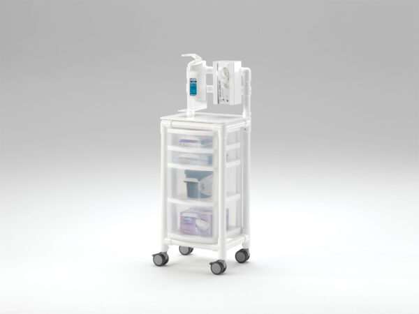 Hygiene- & Pflegewagen MRSA KTW100 ATS (850x410x385mm, 9,5kg) mit RCN-Rahmen, Desinfektionsspender