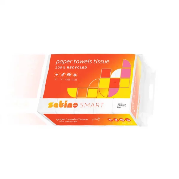 Falthandtücher 2-lagig Smart V-Falz Recycling grün 24x23cm