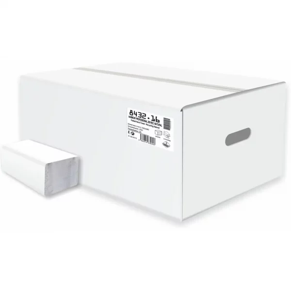 Falthandtücher Harmony V-Falz 2-lagig Harmony Papierhandtücher mit V-Falz: Nachhaltig und komfortabel aus hochwertigem Recyclingmaterial.