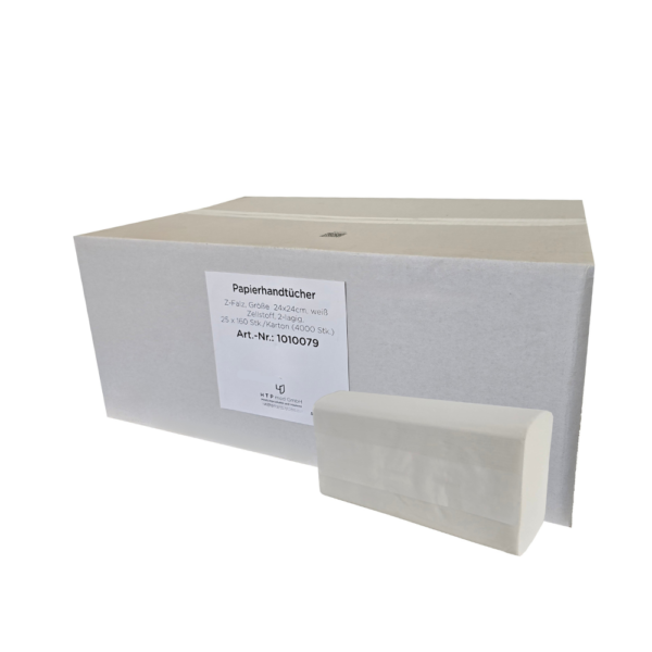 Diese Falthandtücher mit Z-Faltung sind super praktisch, da du jedes Blatt einzeln entnehmen kannst. Sie sind weich, saugstark und perfekt für den täglichen Gebrauch in Büros, Hotels oder auch im medizinischen Bereich.