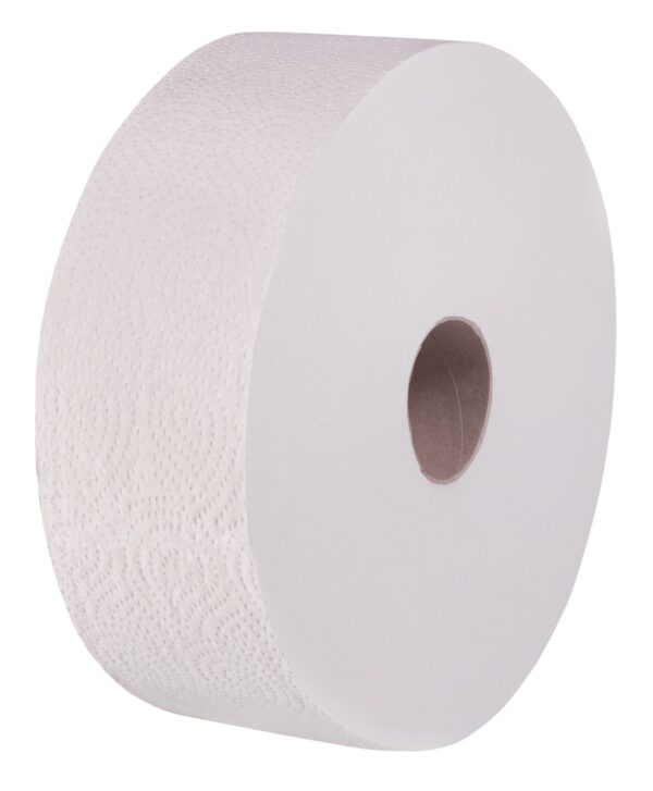Jumbo Toilettenpapier 2-lagig Zellstoff hochweiß, 230 m, 24 cm breit – für Großverbraucher